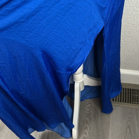 Lulus Goddess Aura Cobalt Blue Satin One-Shoulder Maxi Dress Size XXL New! - Picture 8 of 13